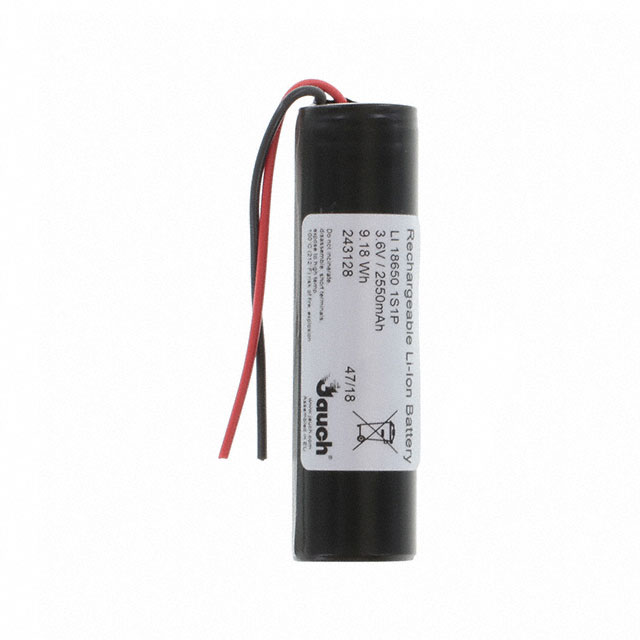 Jauch Quartz LI18650JS1S1P+PCM+2 WIRES 70MM electronic component product image