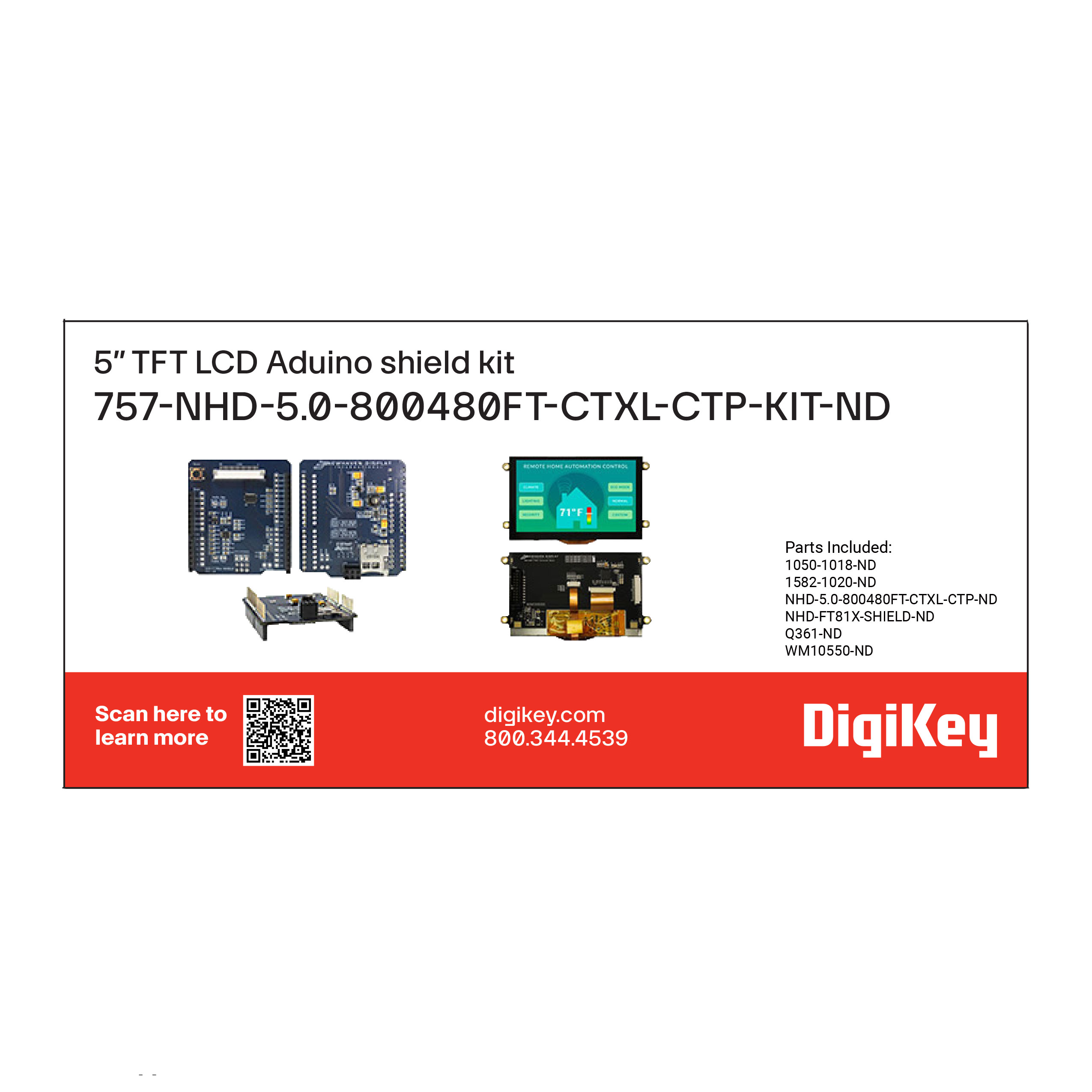 DigiKey Kit (VA) NHD-7.0CTP-CAPE-N-KIT electronic component product image