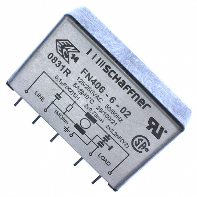 TE Connectivity Schaffner FN406-6-02 electronic component product image