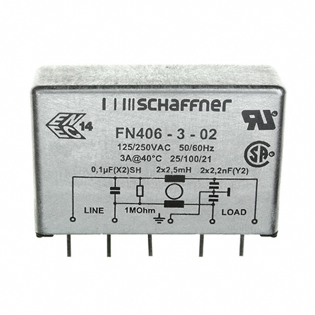 TE Connectivity Schaffner FN406-3-02 electronic component product image