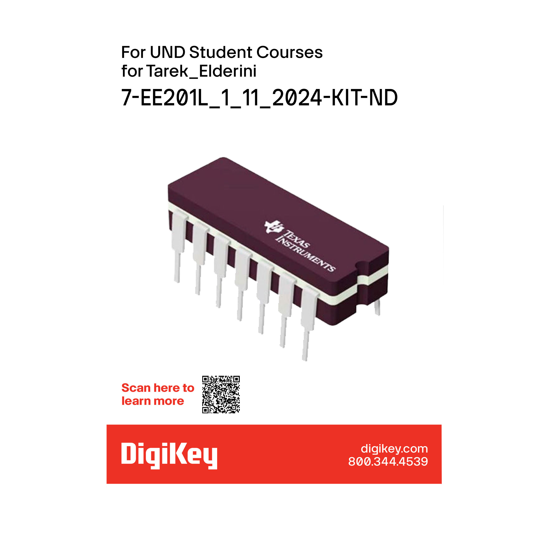 DigiKey Kit (VA) EE201L_1_11_2024 electronic component product image