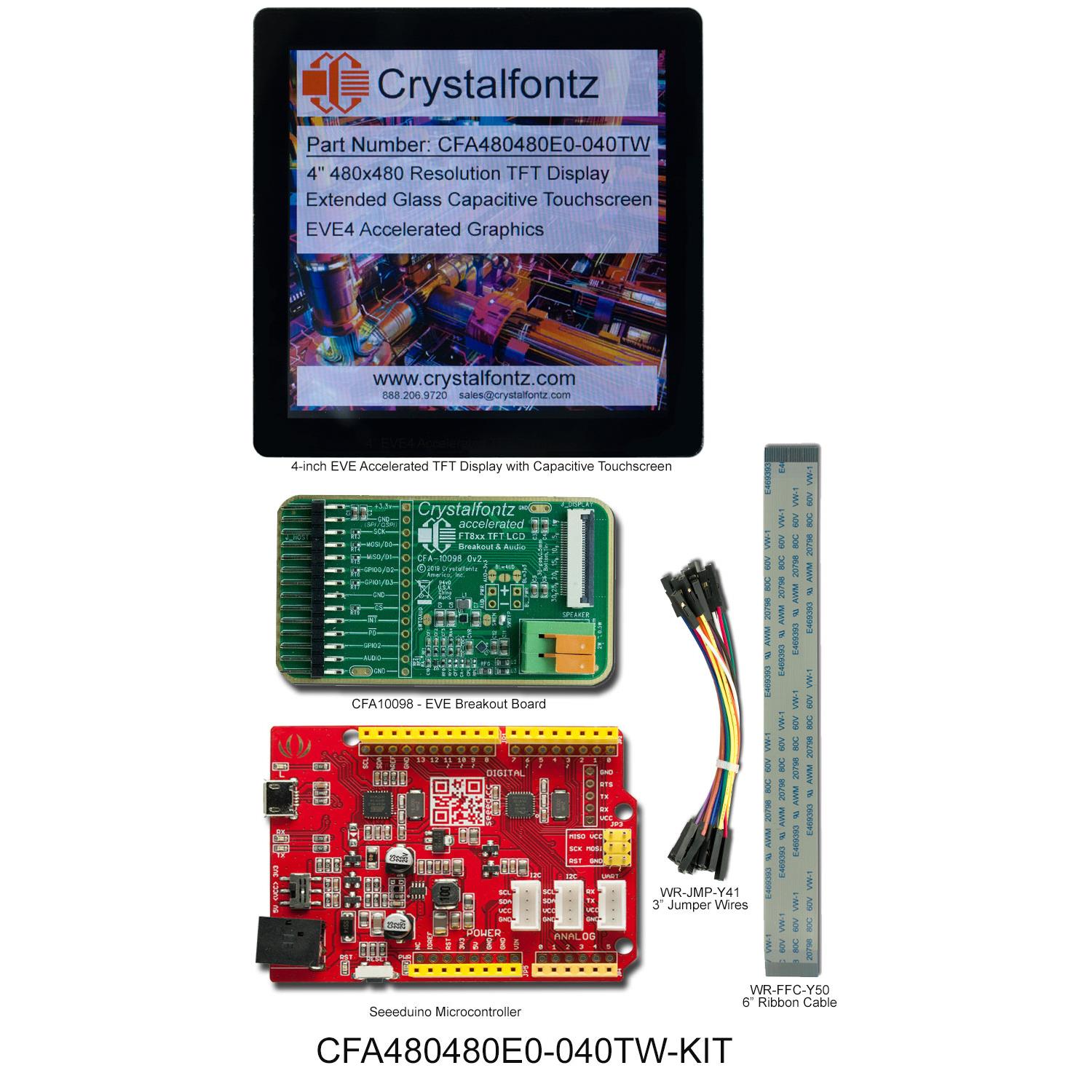 Crystalfontz CFA480480E0-040TW-KIT electronic component product image