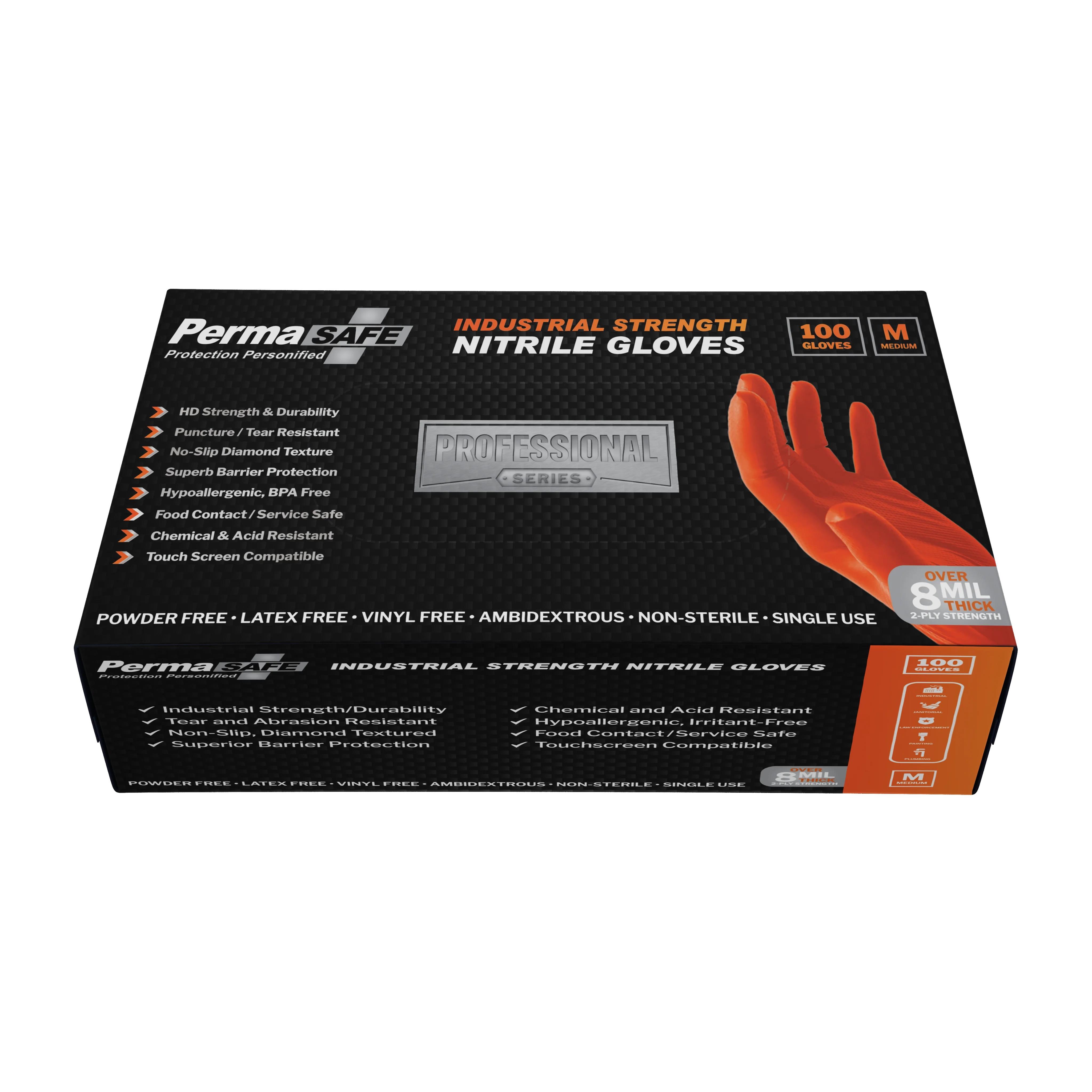 PermaSafe 8 Mil Pro Nitrile Disposable Gloves - M electronic component product image