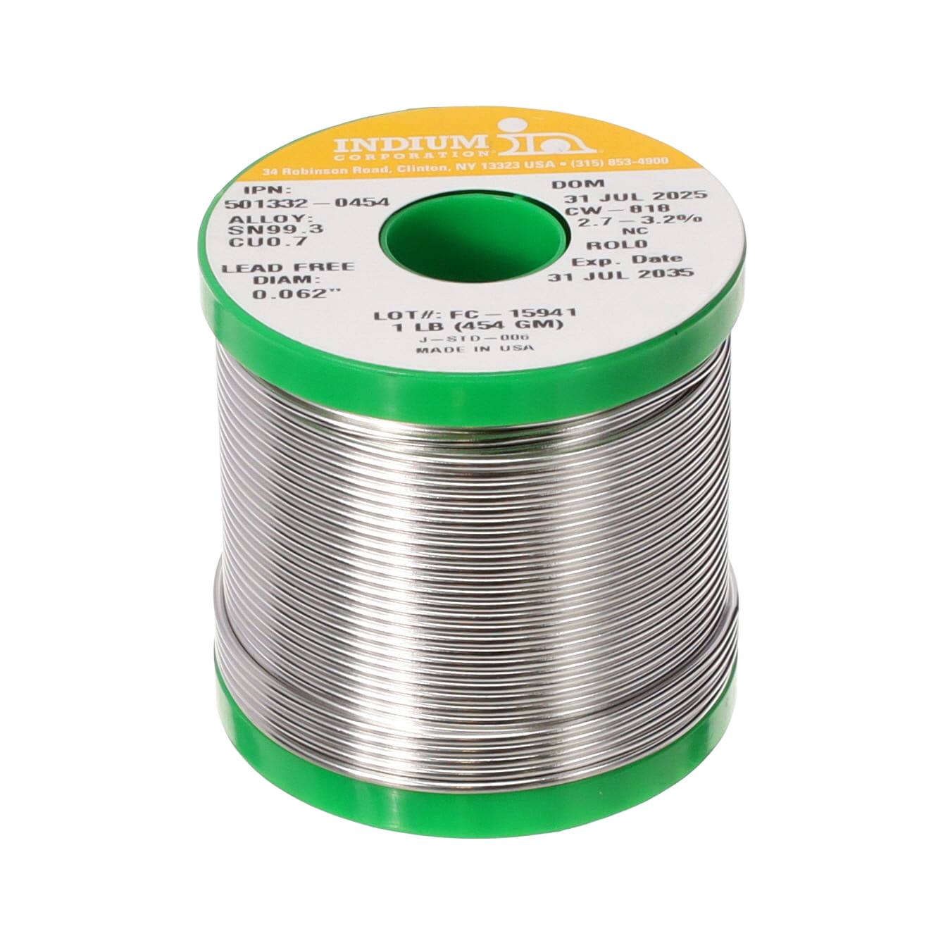 Indium Corporation of America WIREFC-501312-0454 electronic component product image