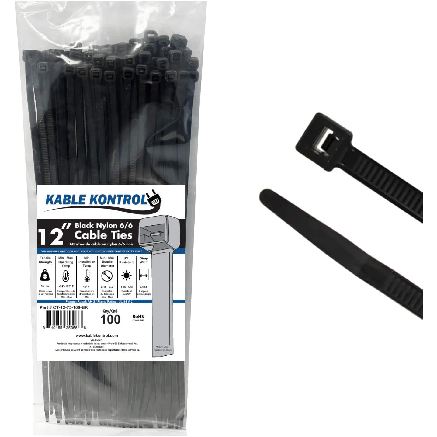 Kable Kontrol CT-12-75-100-BK electronic component product image