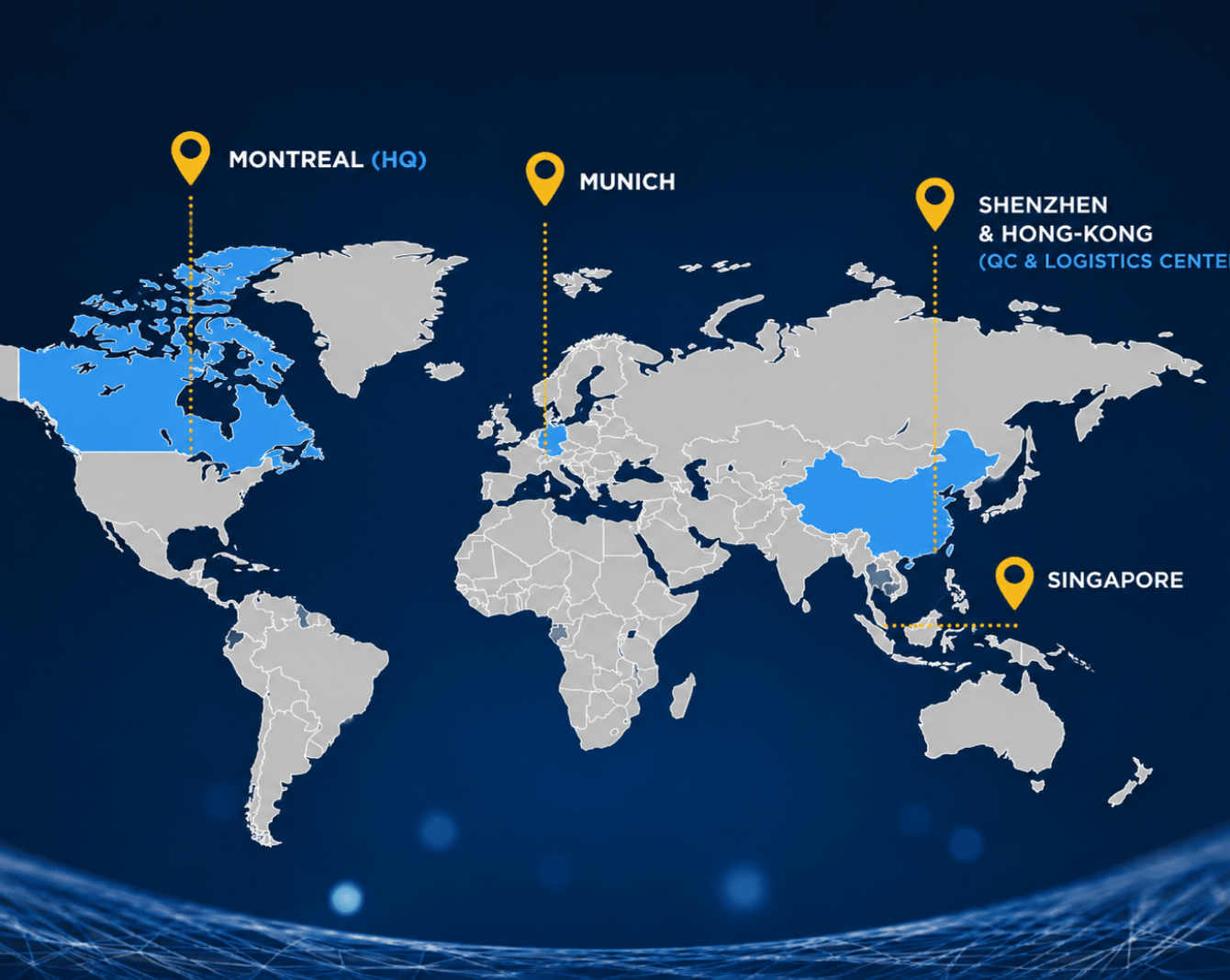 FIXCHIPS GLOBAL offices map